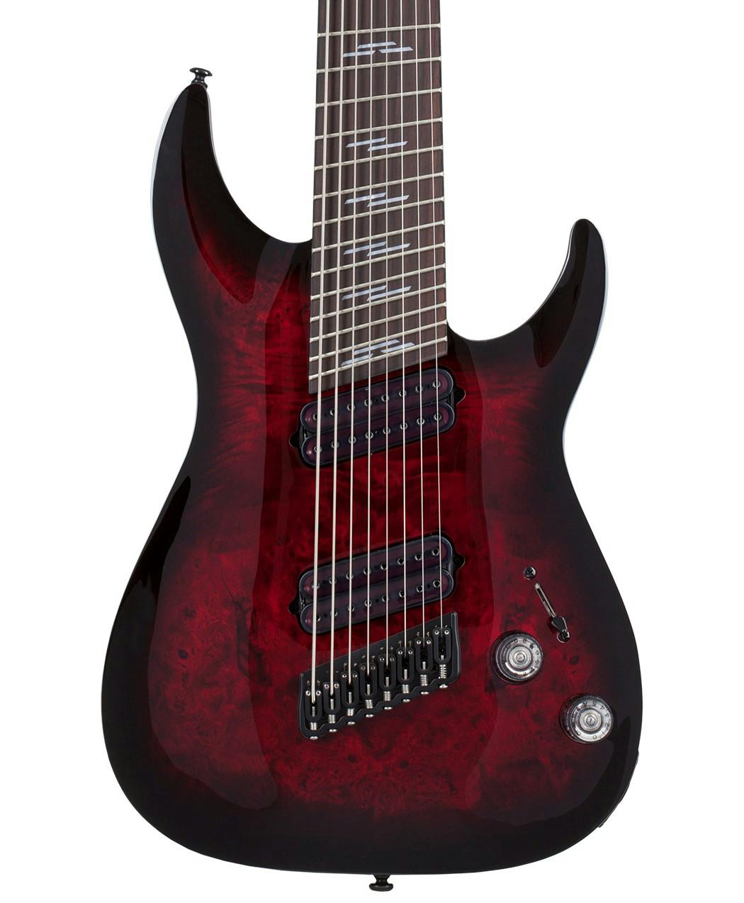 Schecter Omen Elite 8 Ms 8 String Electric Guitar In Black Cherry Burst 0174